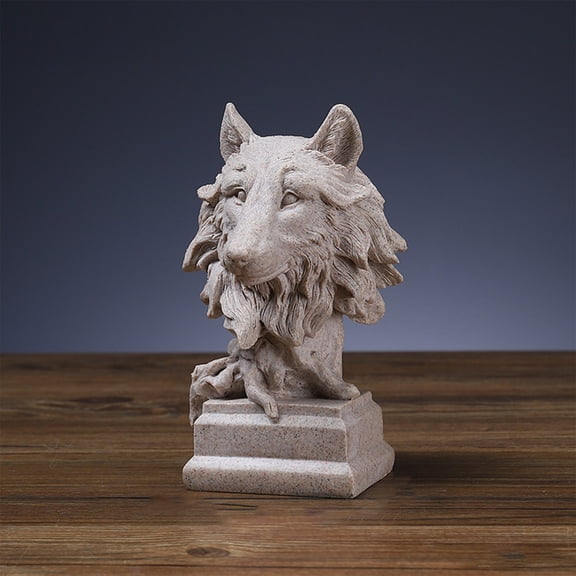 Lunxisen 1 Pcs Wolf Resin Ornament Personalized Gift Home Decor Desktop Sculpture Office Desk Decor