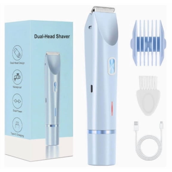 Lunxisen 1 Pcs Women's Bikini Trimmer Shaver Waterproof Wet Dry Use Painless Hair Removal for Face Body Legs Underarms Smooth Skin Rechargeable USB