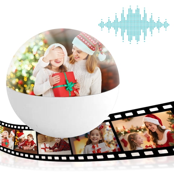 Lunxisen 1 pcs Crystal Ball Video Player, Memory Orb, Personalized Digital Memory Display, Uploadable Videos & Photos.(2.7in)