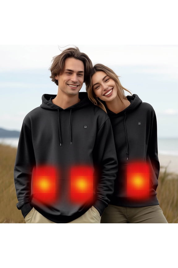 1 pcs Heated Hoodie Sweater for Men Women ,Battery Pack Fit Zip Hood Heat Sweatshirt Winter Jacket(M)