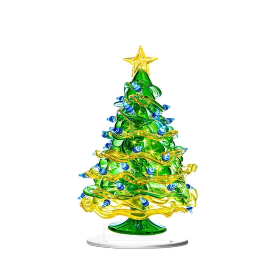 Lunxisen 1 pcs Tabletop Mini Christmas Tree Artificial Mini Xmas Miniature Pine Christmas Tree with Linen Base for Xmas Holiday Decorations Indoor Home Kitchen Dining Table