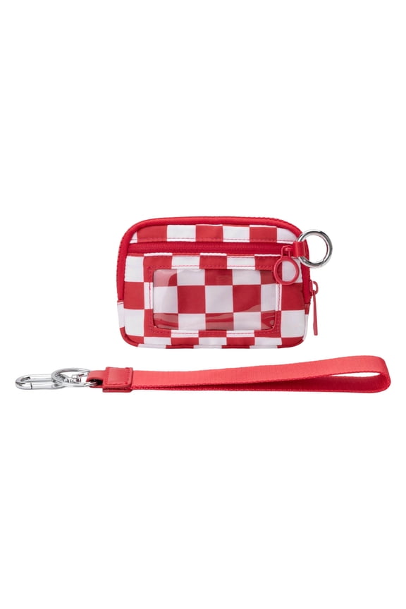 1 pcs Wallet Women's Wristlet Handbags, Waterproof Nylon Keychain Wallet, Zip Card Case With Clear Card Slot