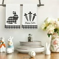 thumbnail image 1 of Lunxisen 2 Pcs Black Bunny Eggs Flower Easter Kitchen Towels Dish Towels, Spring Farmhouse Leaves Decoration Hand Towels, 1 of 8