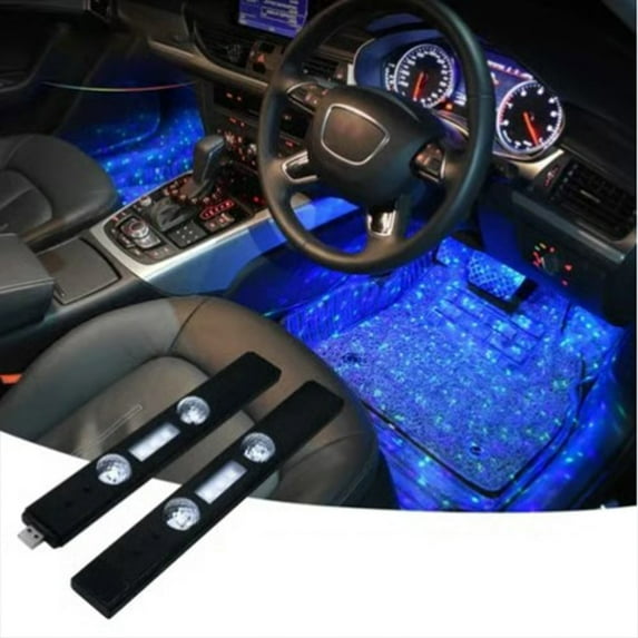 Lunxisen 2 Pcs Car Ambient Light LED Strip Interior Decor Vehicle Mood Lighting Kit