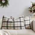 thumbnail image 1 of Lunxisen 2 Pcs Christmas Plaid Decorative Throw Pillow Covers Scottish Tartan Cushion Case for Farmhouse Home Holiday Decor Red and Green, 1 of 9
