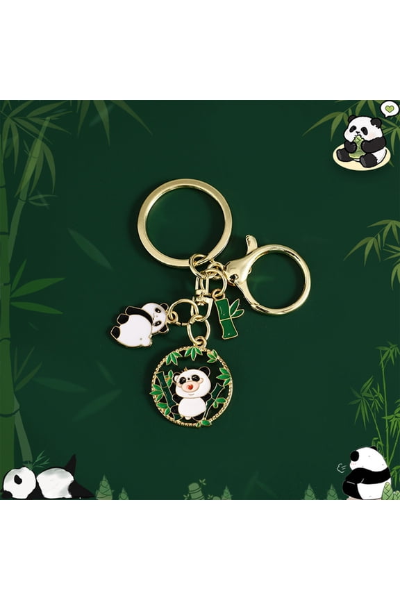 2 Pcs Cute Panda Key Chain Keyring, Creative Jewelry for Man Woman