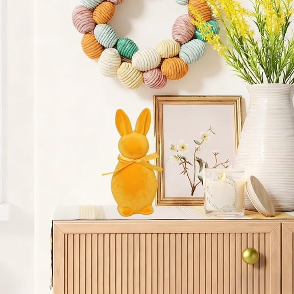 Lunxisen 2 Pcs Easter Bunny Decorations Spring Home Decor Bunny Figurines