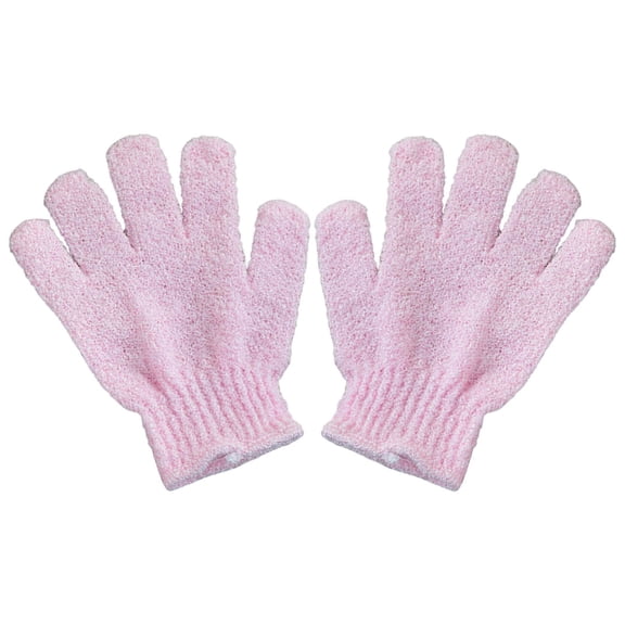 Lunxisen 2 Pcs Exfoliating Dual Texture Bath Gloves for Shower, Spa, Massage and Body Scrubs, Dead Skin Cell Remover, Gloves with Hanging Loop