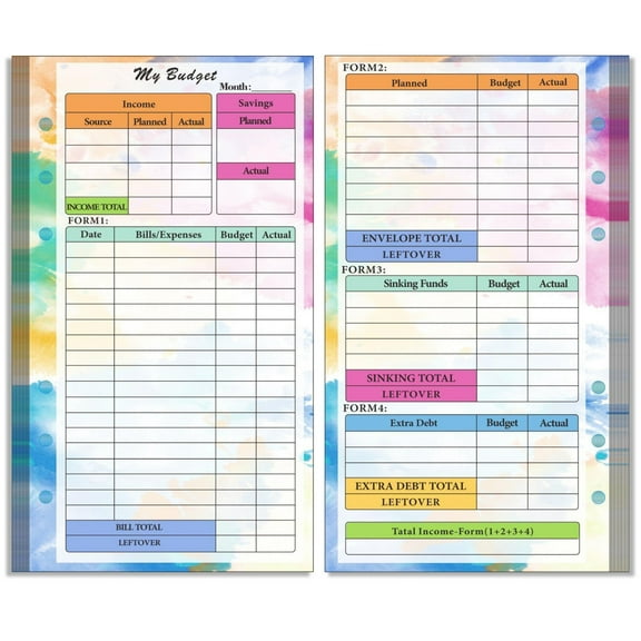 Lunxisen 2 Pcs Financial Accounting Book Household Income Expenditure Cash Budget Plan Notebook for Daily Weekly Money Management Organization