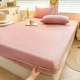 thumbnail image 1 of Lunxisen 2 Pcs Fitted Sheet Set Ultra Soft Plush Bed Cover Deep Pocket Cozy Bedroom Essentials Home Decor Luxury Bedding(200*150cm), 1 of 8