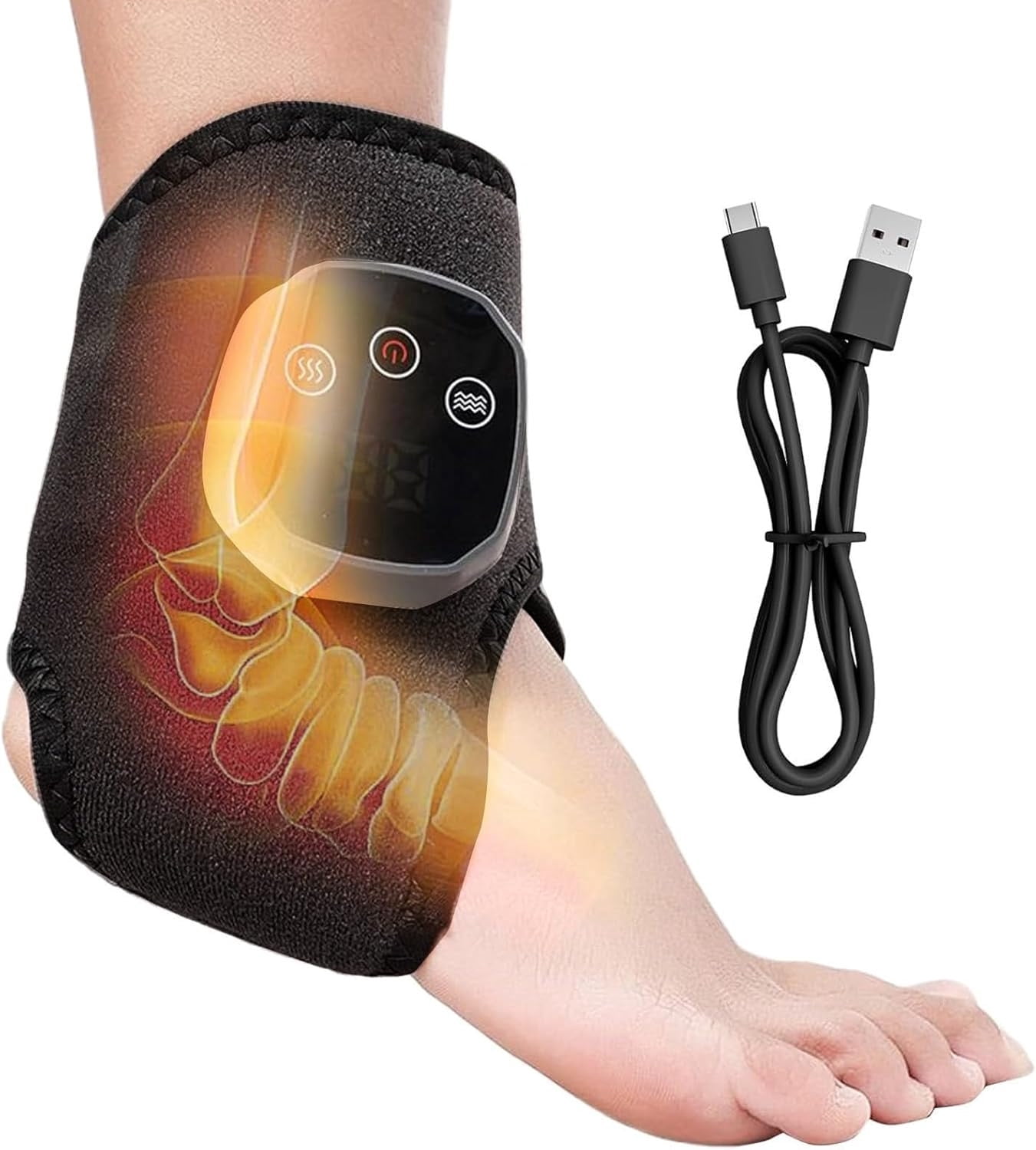 Lunxisen 2 Pcs Foot Renew Triple Method Massager, for Neuropathy, Wireless Portable and Adjustable Foot Massager for Home Heat Therapy, Shiatsu Kneading, Air Compression.(3in)
