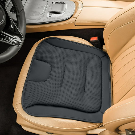 Lunxisen 2 Pcs Front Seats Car Seat Cover, Fit for Most Cars, Nappa Leather Car Seat Cushion Super Breathable, Storage Bags, All Season, Car Seat Covers Full Set