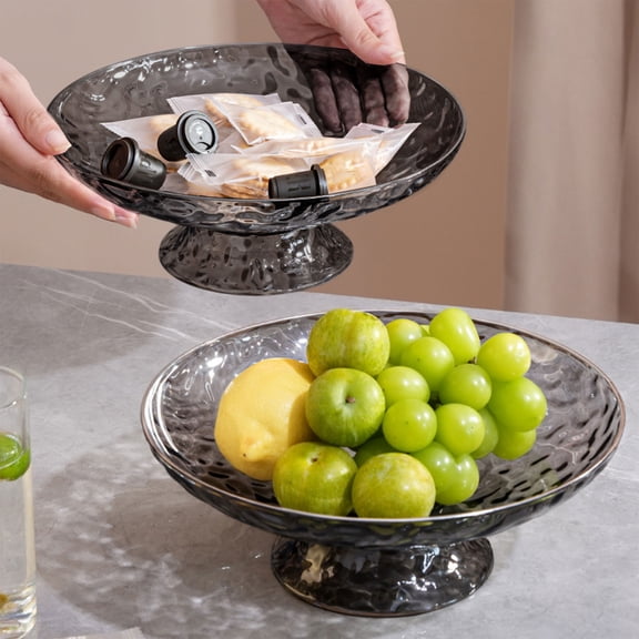 Lunxisen 2 Pcs Fruit Plates, Fruit Plate Light Luxury Household Living Room Coffee Table Candy Snacks Snacks Plate Dry Fruit Plate,for Kitchen Counter