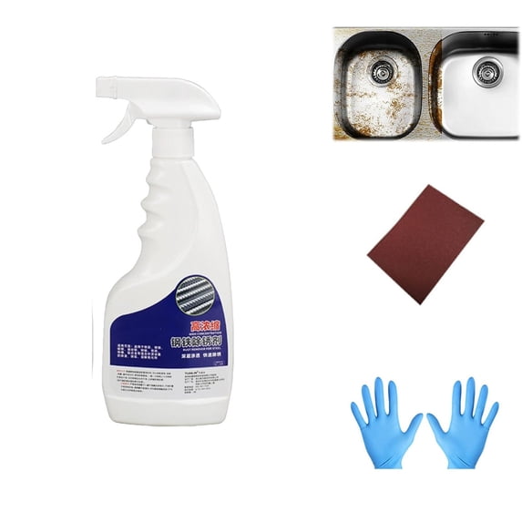 Lunxisen 2 Pcs Industrial Rust Remover Heavy Duty Cleaning Agent for Metal Hardware Tools Rust Stain Removal Powerful Degreaser Solution(500ml)