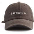 thumbnail image 1 of Lunxisen 2 Pcs It Is What It Is Embroidered Baseball Cap Adjustable Washed Cotton Hat For Outdoor Sports And Daily Wear Casual Streetwear, 1 of 5