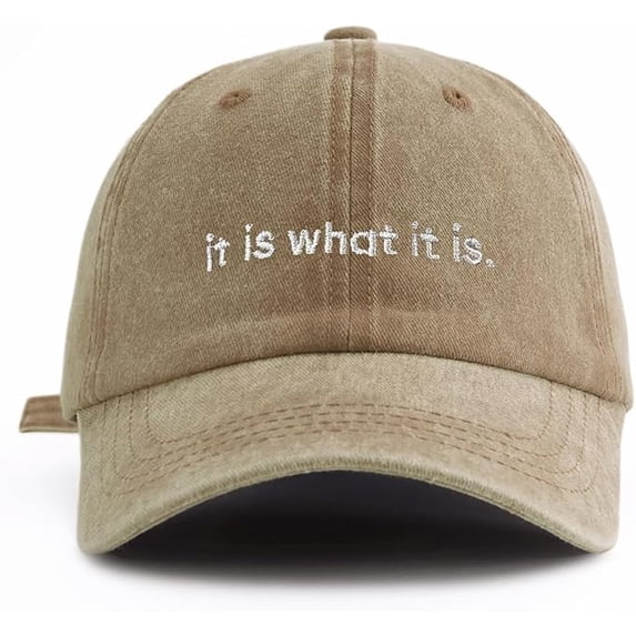 Lunxisen 2 Pcs It Is What It Is Embroidered Baseball Cap Adjustable Washed Cotton Hat For Outdoor Sports And Daily Wear Casual Streetwear