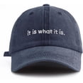 thumbnail image 1 of Lunxisen 2 Pcs It Is What It Is Embroidered Baseball Cap Adjustable Washed Cotton Hat For Outdoor Sports And Daily Wear Casual Streetwear, 1 of 5