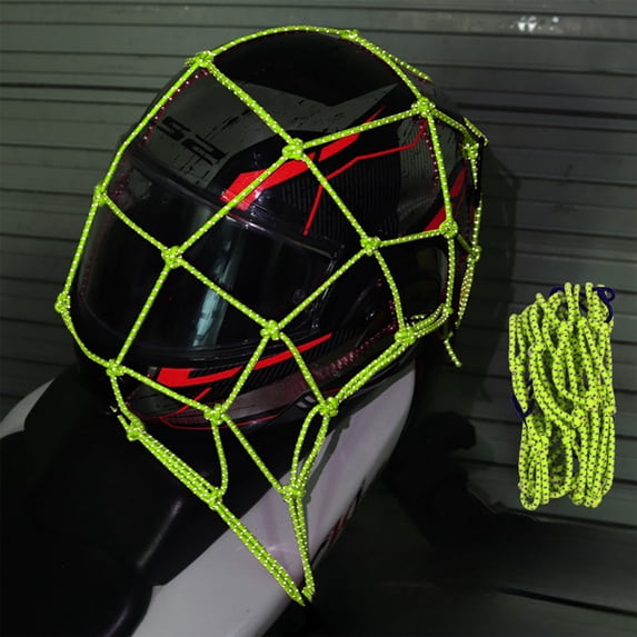 Lunxisen 2 Pcs Motorcycle Helmet Cover Reflective Safety Bag Elastic Net Riding Gear Accessories Storage Travel(15.75*15.75in)