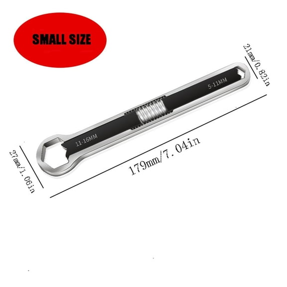 Lunxisen 2 Pcs Multifunctional Adjustable Wrench Tool Set for Auto Repair DIY Self Adjusting Wrench with Dual Ended Design