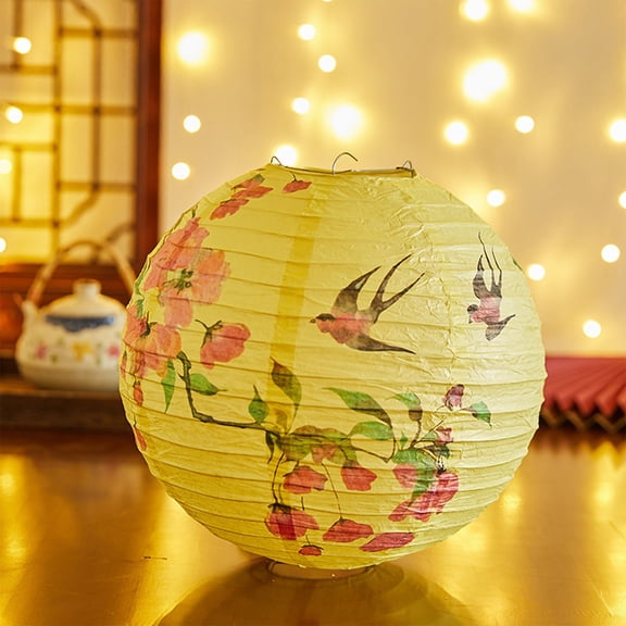 Lunxisen 2 Pcs Paper Lanterns for Home Decor, Restaurant, Church, Wedding, Birthday Party Decorations, Hanging Chinese Paper Lantern Lamps(30*30cm)