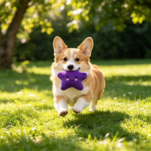 Lunxisen 2 Pcs Plush Star Squeaky Dog Toy Soft Plush Squeaker Toys For Aggressive Chewers Washable Indoor Playing Pet Toy