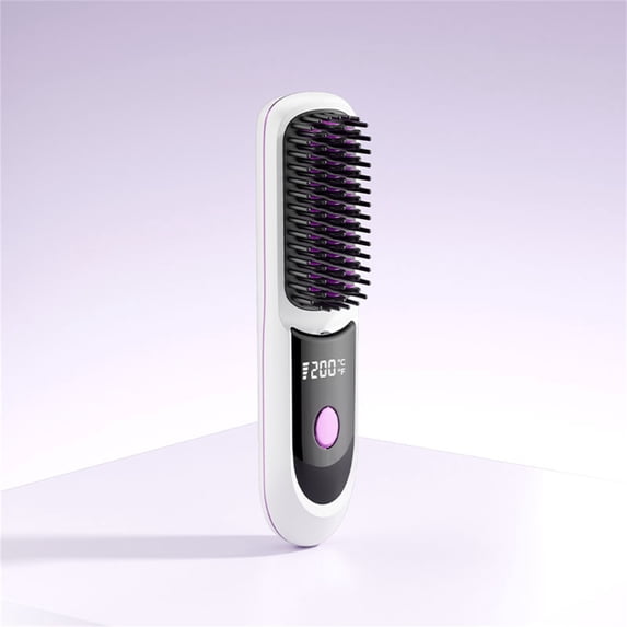 Lunxisen 2 Pcs Portable Straightener Brush Hair Styling Tool Rechargeable Cordless Fast Heating Salon Smoothing Styling Comb for Travel