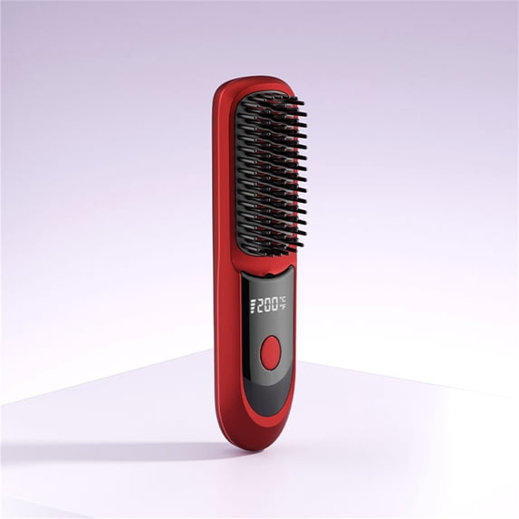 Lunxisen 2 Pcs Portable Straightener Brush Hair Styling Tool Rechargeable Cordless Fast Heating Salon Smoothing Styling Comb for Travel
