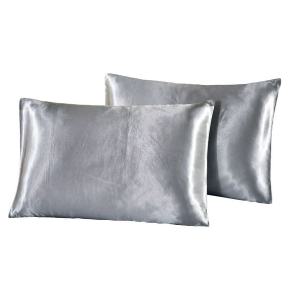 Lunxisen 2 Pcs Satin Pillowcase for Hair and Skin Queen Pillowcase with Envelope Closure, Similar to Silk Pillow Cases, Gifts for Women Men(20*36in)