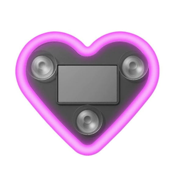 Lunxisen 2 Pcs Solar Powered Wireless LED Heart Shape Neon Light,New Car LED Ambient Light, Car Solar Heart LED Light