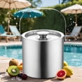 thumbnail image 1 of Lunxisen 2 Pcs Stainless Steel Ice Bucket Gold Champagne Cooler Insulated Container For Home Bar Party Wedding Beverage Rustproof, 1 of 8