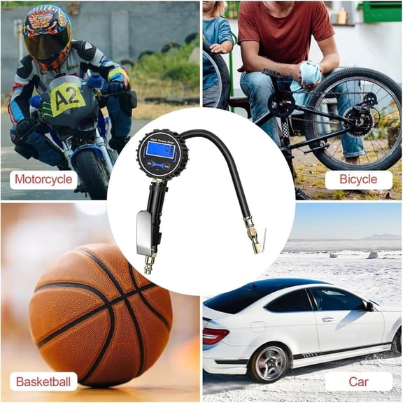Lunxisen 2 Pcs Tire Pressure Gauge Digital Display Meter Large Screen Easy Reading for Car Maintenance Accurate PSI Monitoring Automotive Tool
