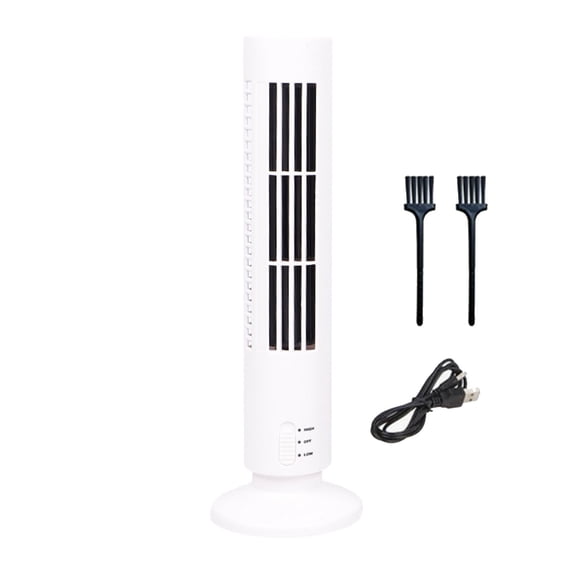 Lunxisen 2 Pcs Tower Fan Led Bladeless Fan for Home Cooling Quiet Oscillating Air Circulator Portable Mini Conditioner