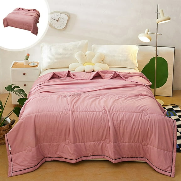 Lunxisen 2 pcs Cozy Cooling Comforter Queen Size, Cooling Blankets for Hot Sleepers and Night Sweats, Light Mint Green Cream Summer Comforter for Queen Size Bed