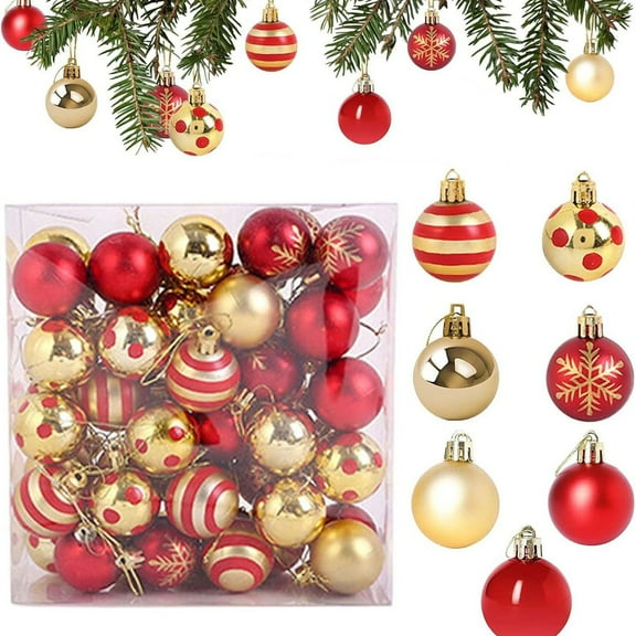 Lunxisen 200 Pcs Christmas Tree Decorations, Painted Ball Christmas Ball Ornaments Set, Christmas Ornaments Balls Shatterproof Hanging Ornaments Kit(4cm)