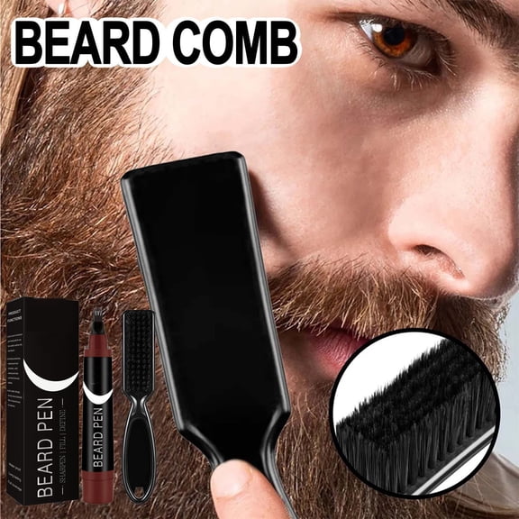 Lunxisen 3 Pcs Beard Pencil Filler for man Water Proof Beard pen and beard brush Long Lasting Coverage Natural Finish, Male Mustache Repair Shape, Effective Enhance Facial Hair(2.5ml)