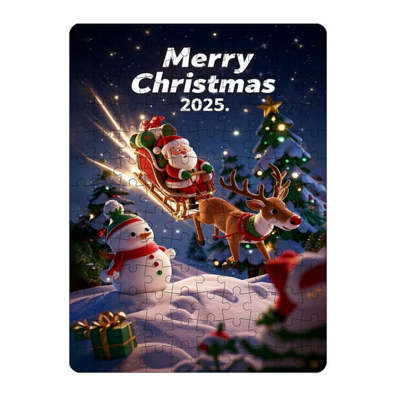 Lunxisen 3 Pcs Christmas Puzzles Puzzles DIY Jigsaw Crafts with Stackable Crayons and Bags for Learning Education Toys Gifts