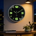 thumbnail image 1 of Lunxisen 3 Pcs Noctilucent Round Wall Clock, Text Silent Non-Ticking Decorative Clocks Battery Operated Quiet Clocks for Home Decor(8in), 1 of 9