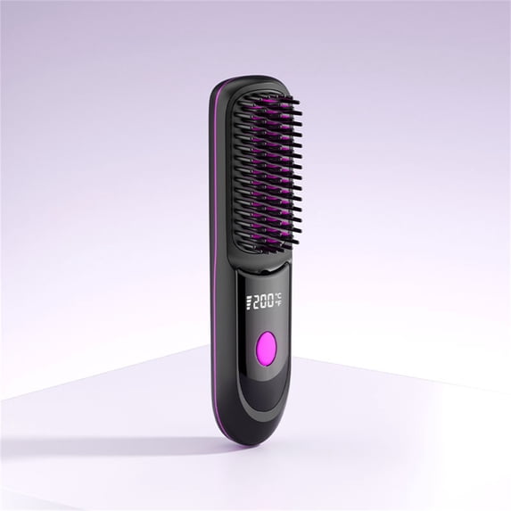 Lunxisen 3 Pcs Portable Straightener Brush Hair Styling Tool Rechargeable Cordless Fast Heating Salon Smoothing Styling Comb for Travel