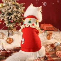 Lunxisen 3 pcs Christmas Cat Dog Sweater Christmas Outfit Holiday Sweater for Small Dogs Winter Knitwear Xmas Pet Clothes Warm Reindeer Snowflake for Kitty Puppy(S)