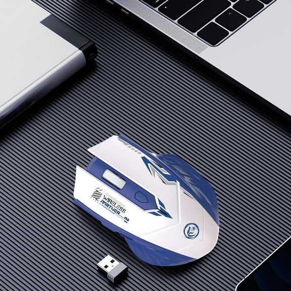 Lunxisen 3 pcs LED Wireless Mouse, Slim Silent Rechargeable Mouse, Portable USB Optical Mouse with Type C Adapter