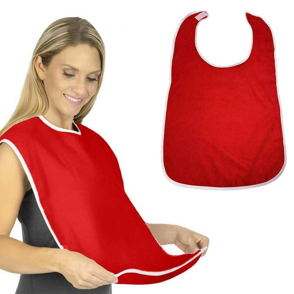 Lunxisen 3 pcs Premium Unisex Adult Bibs for Elderly Women Men, Waterproof Bib for Eating, Adjustable and Washable