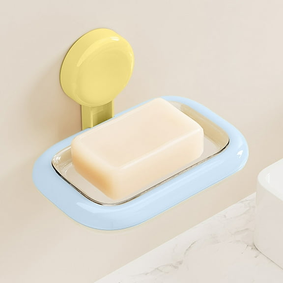 Lunxisen 3 pcs Soap Holder Dish Shower, Bar Soap Holder with Drainage, Self Draining Soap Holder, Wall Mounted Soap Box Tray Container for Bathroom, Bathtub Kitchen Sink, No Drilling,