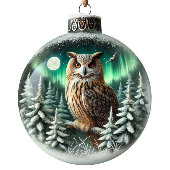 Lunxisen 4 Pcs Animal Christmas Ornament,Flat Acrylic Forest Animal Decoration, Forest Animal Decoration, Acrylic Hanging Woodland Pendant for Xmas Tree Decorations(8cm)