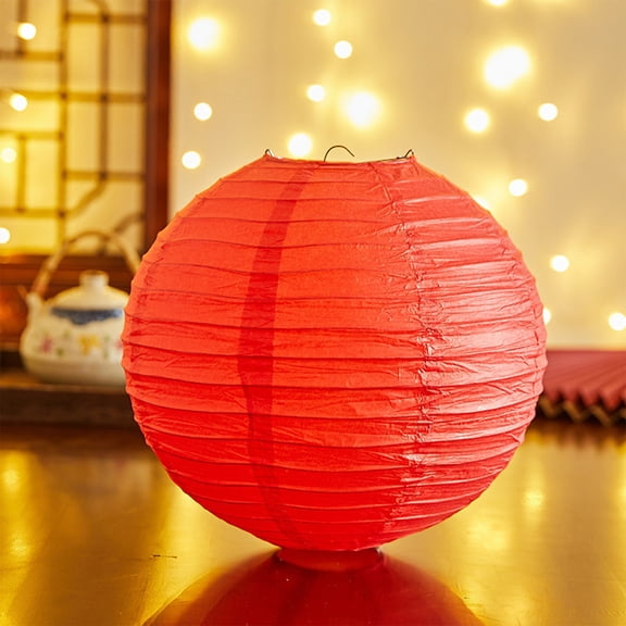 Lunxisen 4 Pcs Colorful Paper Lanterns Multi-Color Chinese Hanging Round Paper Lanterns for Wedding, Birthday, Baby Shower, Classroom,Party,Home Decoration(30*30cm)
