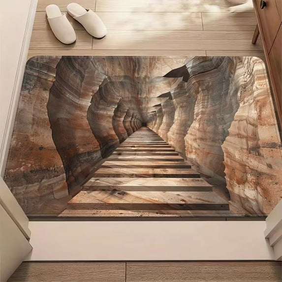 Lunxisen 4 Pcs Doormat Outdoor Welcome 3D Visual Optical Illusion Entryway Rug Non Slip, Washable Entrance Rugs Mat Indoor Door Mats for Kitchen, Bathroom Front Porch Home Decor(60*40cm)
