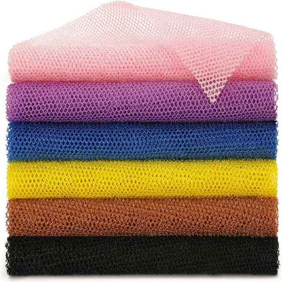 Lunxisen 4 Pcs Exfoliating Washcloth Body Scrubber Back Scrubber for Shower Beauty Washcloth Bath Wash Cloth Exfoliation Luffah Towel Net Sponge Body Scrub