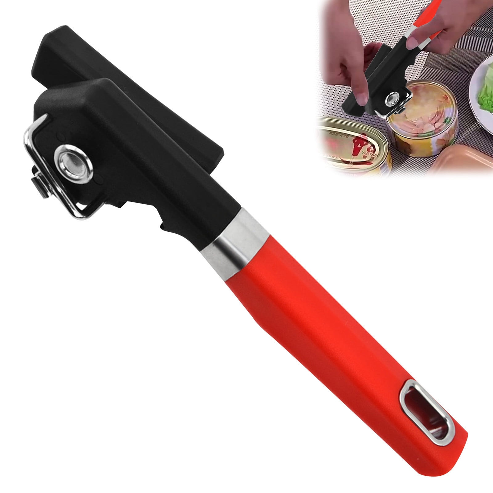 Lunxisen 4 Pcs Manual Can Opener Easy Grip Handle Kitchen Tool for Home Use Smooth Edge Opener Safe Efficient Can Opener