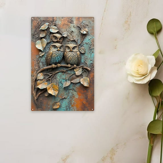 Lunxisen 4 Pcs Metal Tree Wall Decor Wrought Iron Scroll Sculptures for Above the Bed, Living Room, Bathroom, Hallway, Office, Outdoor Decoration