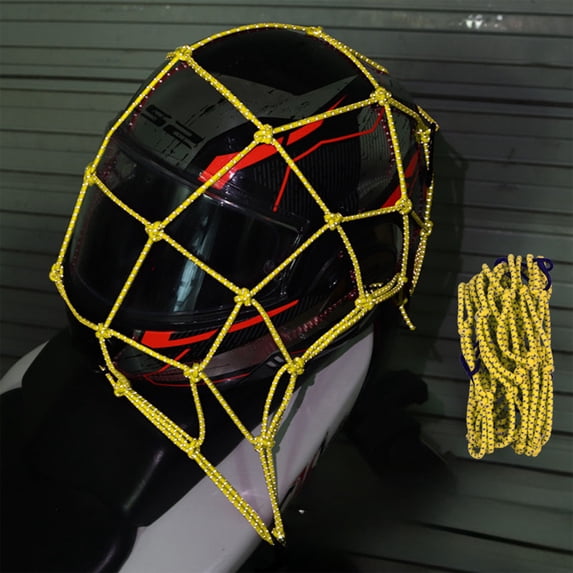 Lunxisen 4 Pcs Motorcycle Helmet Cover Reflective Safety Bag Elastic Net Riding Gear Accessories Storage Travel(15.75*15.75in)
