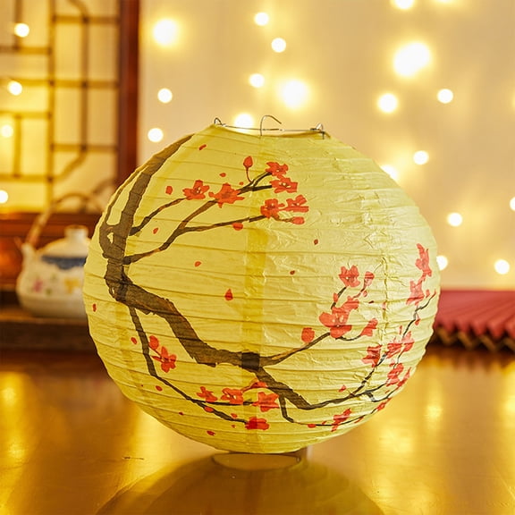 Lunxisen 4 Pcs Paper New Year Lanterns Party Lanterns Festival Red Lamp Shade Traditional Hanging Party Decorations for Spring Festival Celebration(30*30cm)